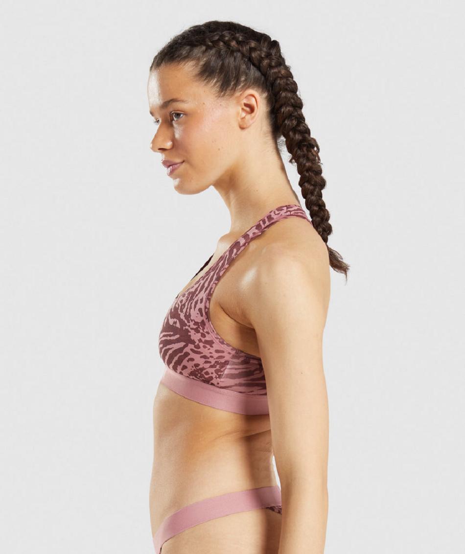 Bralette Gymshark Algodon Mujer Rosas | CO 2955GSO